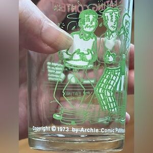 Archie Comics Vintage Green Glass Tumbler